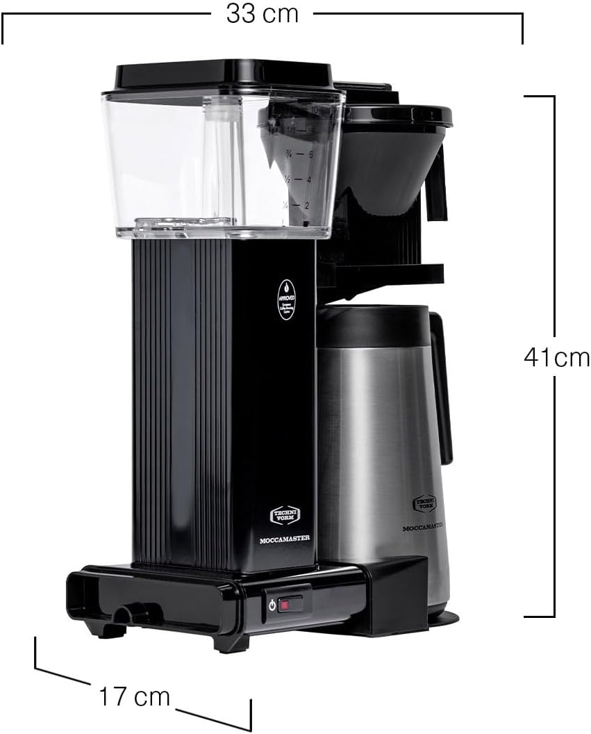 Moccamaster KBGT, Filterkaffeemaschine mit Thermoskanne, Filterkaffeemaschine, Off-White, 1.25L