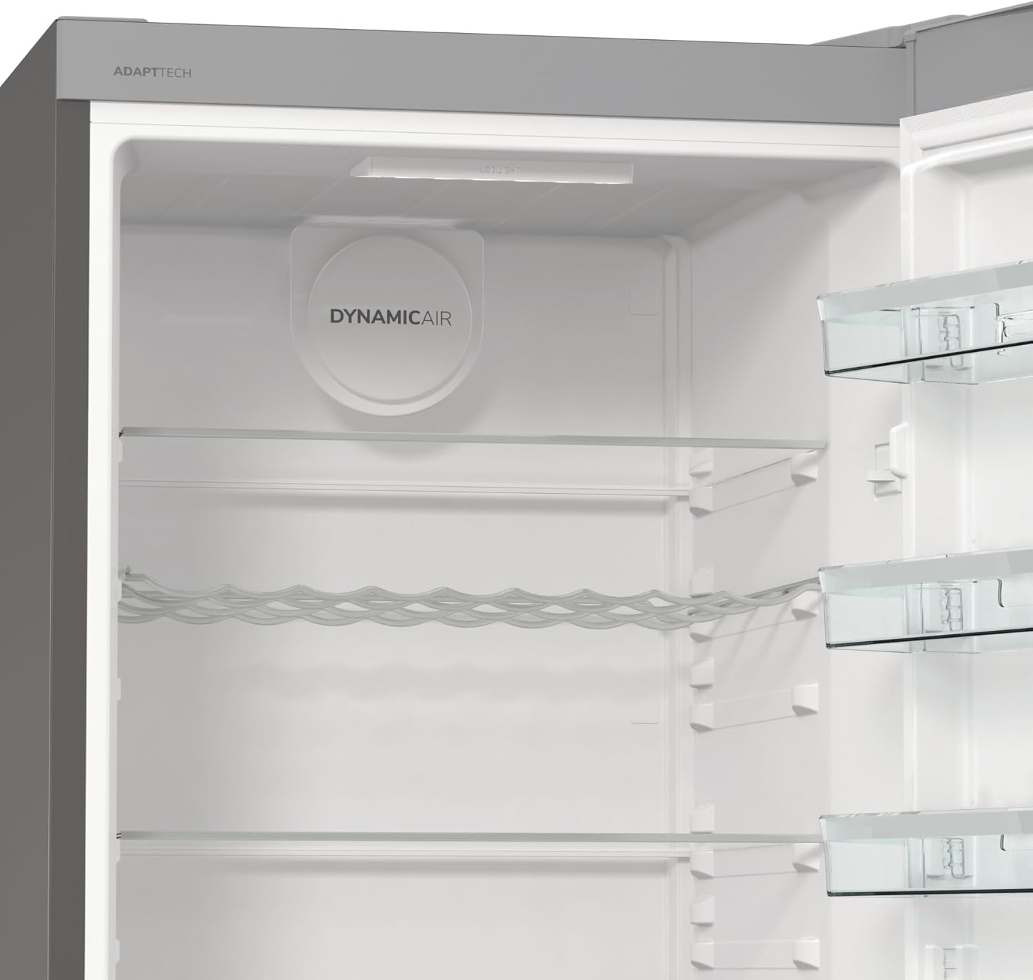 Gorenje R 619 DAXL6 Kühlschrank/AdaptTech/FreshZone/Schnellkühlfunktion/Umluft-Kühlsystem/LED Display / 398l / 185cm / EEK D/Edelstahl