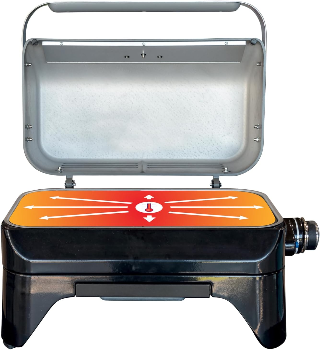 Campingaz Grill Attitude2go, Gasgrill & Elektrogrill, Tischgrill, tragbarer Balkon-, Camping-Grill, mit Deckel, Thermometer und Gusseisen-Grillrost, Betrieb mit Gas oder Elektro