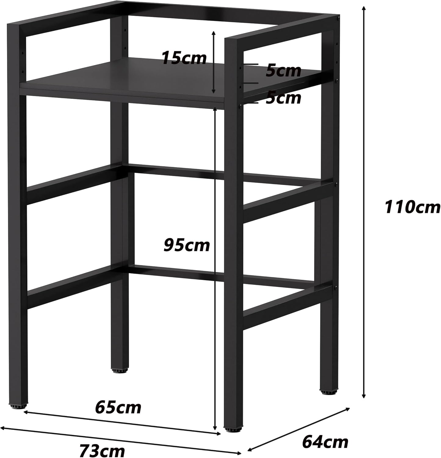 MSFE Regal über Waschmaschine,Höhenverstellbarer Wäschetrocknerständer,Lagerregal über der Waschmaschine, Tragfähigkeit 350 kg,für Waschmaschine und Trockner,73 * 64 * 110cm,Patentiertes Produkt