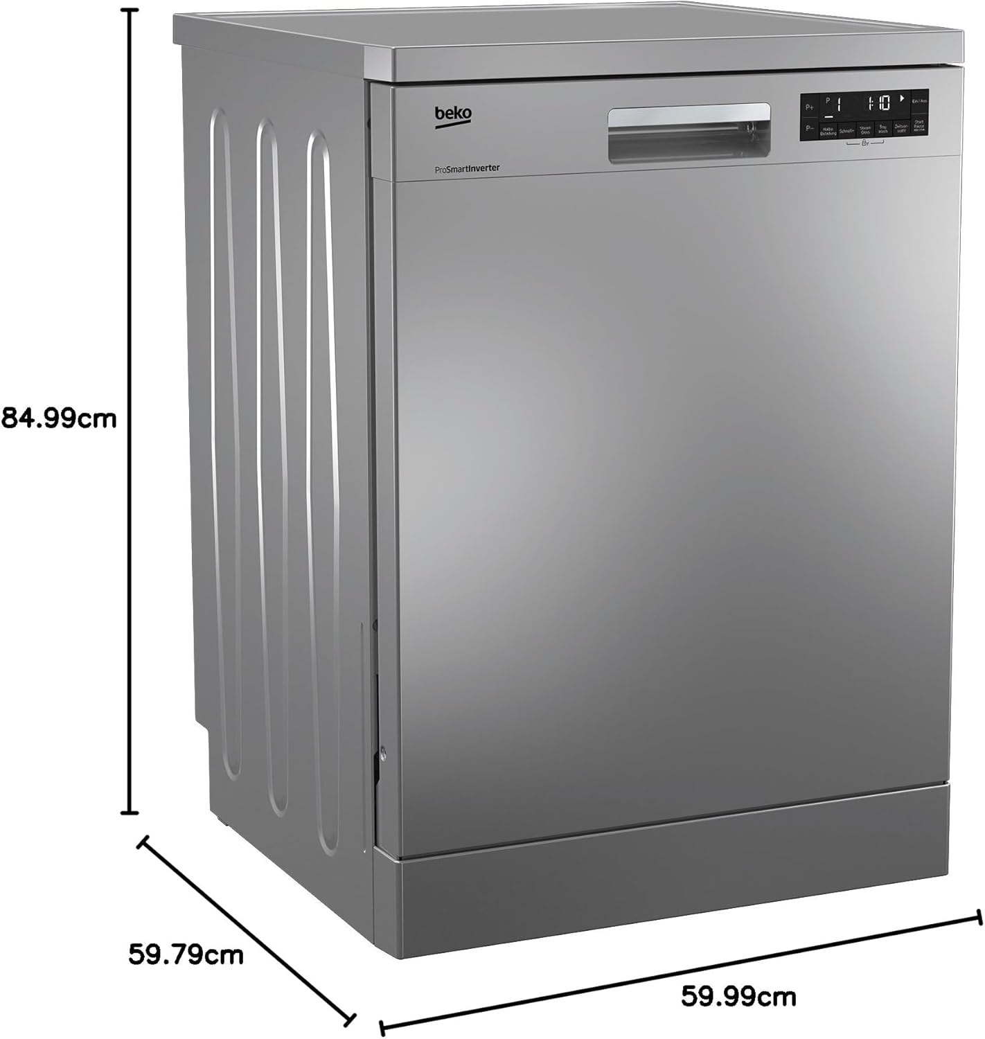 Beko BDFN26420W b300 freistehender Geschirrspüler, unterbaufhig, Platz für 14 Magedecke, Pro Inverter Motor, TrayWash, HygieneIntense, 6 Programme, WaterSafe+, Wei