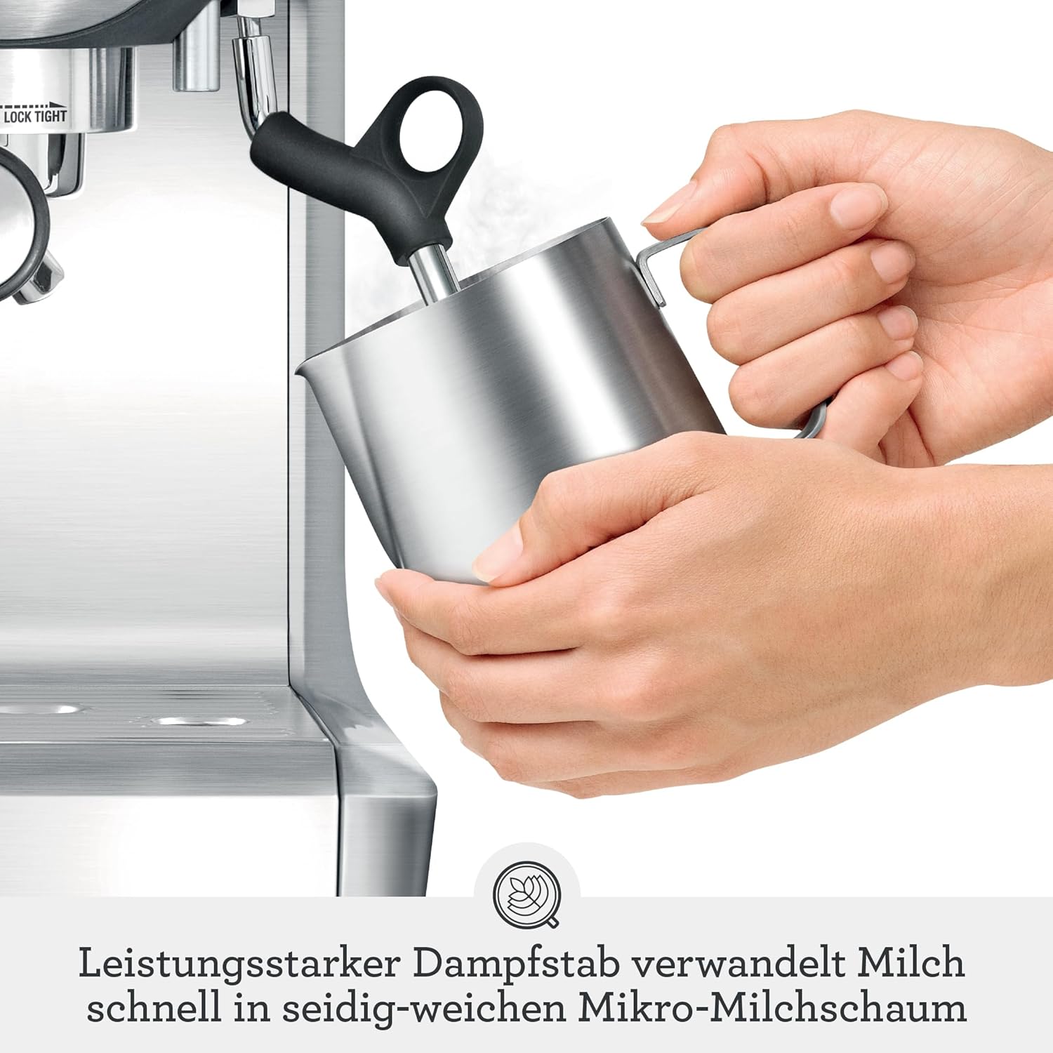 Sage - The Barista Express - Kaffeemaschine mit manuellem Milchaufschäumer & integriertem Mahlwerk - 16 Mahlgradeinstellungen, automatisches Mahlen, individueller Milchschaum - Schwarzer Trüffel