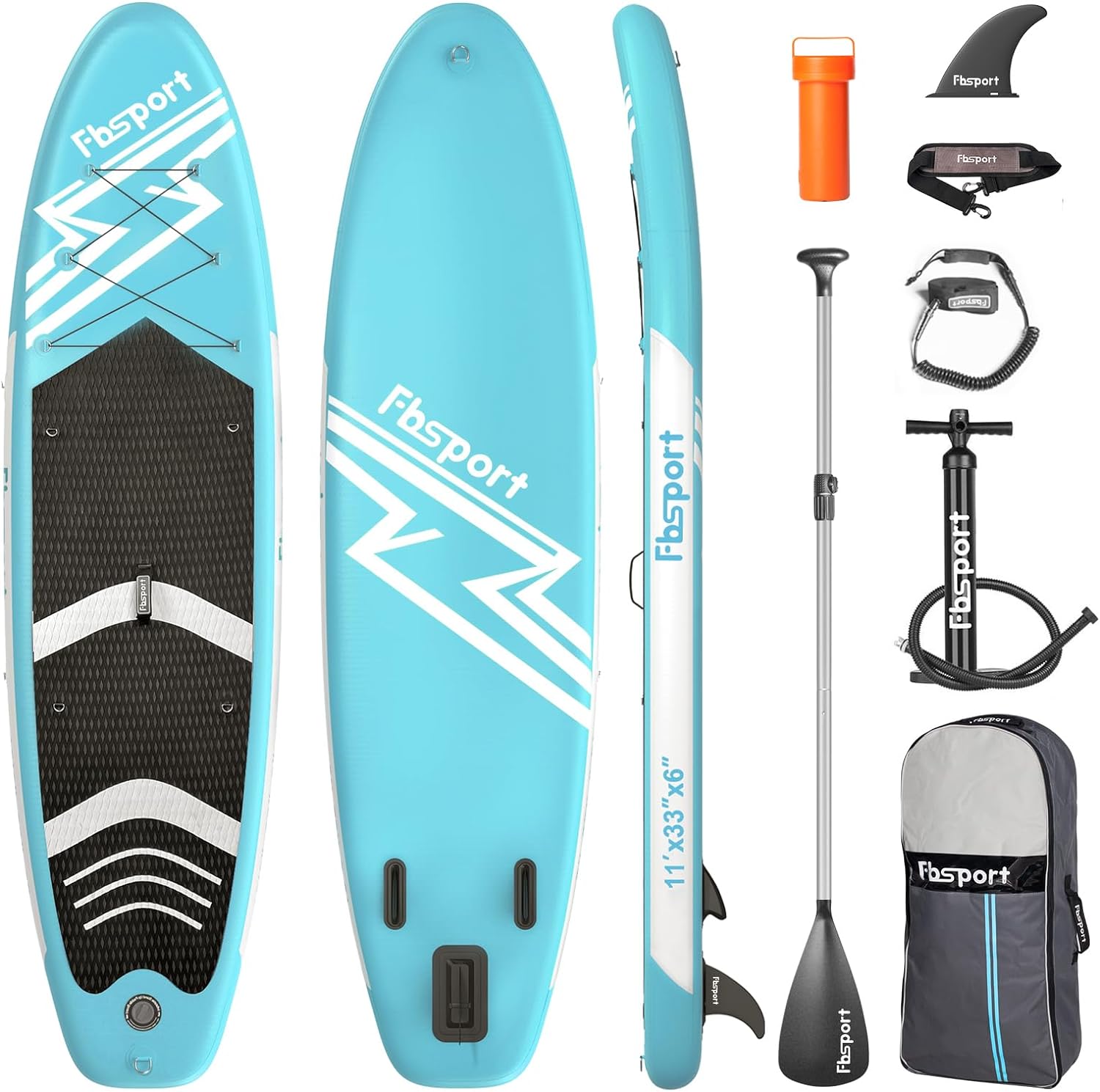 Premium-Stand-Up-Paddle-Board, Yoga-Board mit strapazierfähigem SUP-Zubehör und Tragetasche | Breiter Stand, Surf-Kontrolle, rutschfestes Deck, Leine, Paddel und Pumpe für Jugendliche und Erwachsene